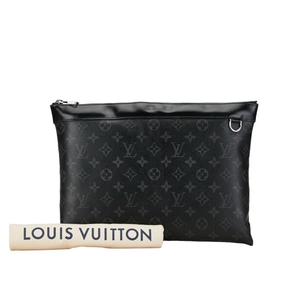 LOUIS VUITTON Black Monogram Leather Pouch - Picture 9 of 10
